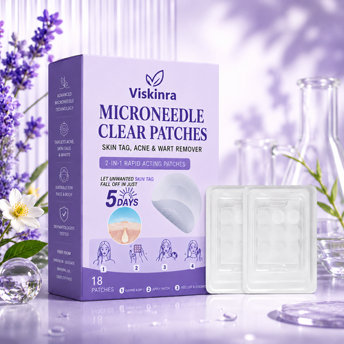 Viskinra® 2-in-1 Microneedle Patches For Skin Tags, Acne & Flat Warts